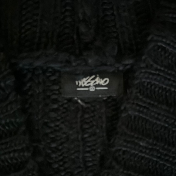 Massimo - Black Hooded Ribbed 3/4 Length Cardigan Sweater, Size XXL - Picture 2 of 3
